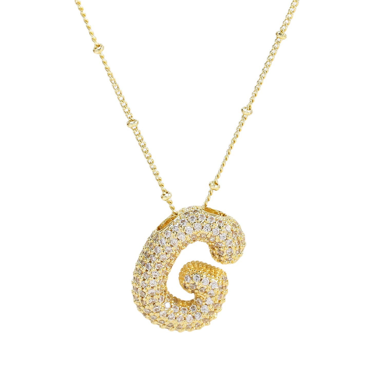 Brass Zircon Letter Pendant Necklace for Women – Personalized & Stylish