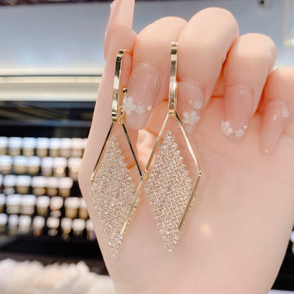 Gold-plated rhombus earrings