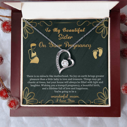 Pregnant Sister Gift For First Time Mom Gift, Pregnancy Necklace For Big Sister Reveal, Mom To Be Gift For Sister