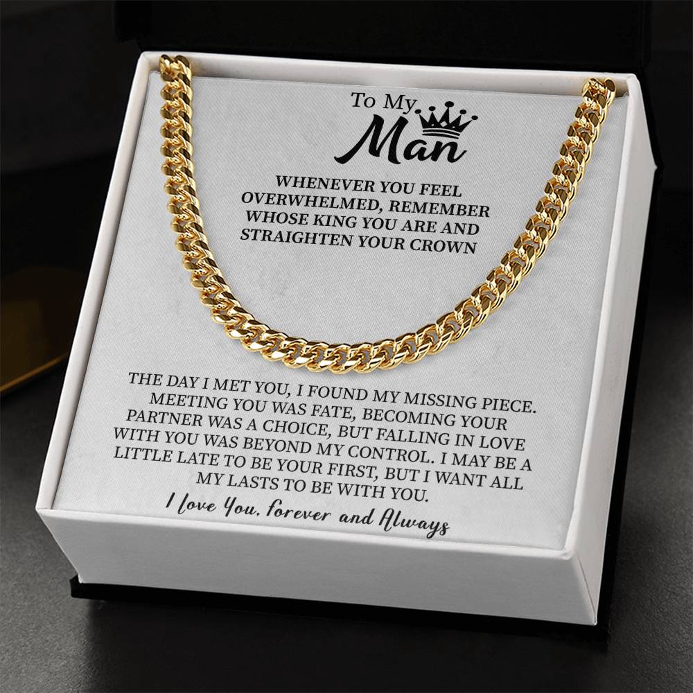 To My Man Necklace, Boyfriend Valentines Day Gift, Necklace for Fiance, Men Necklaces for Him, Gift For Boyfriend, Husband Gift, Husband Necklace, Boyfriend Necklace, Boyfriend Jewelry