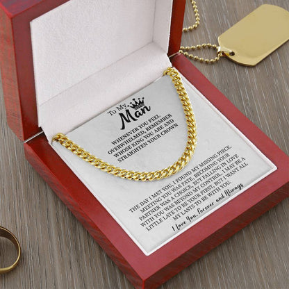 To My Man Necklace, Boyfriend Valentines Day Gift, Necklace for Fiance, Men Necklaces for Him, Gift For Boyfriend, Husband Gift, Husband Necklace, Boyfriend Necklace, Boyfriend Jewelry