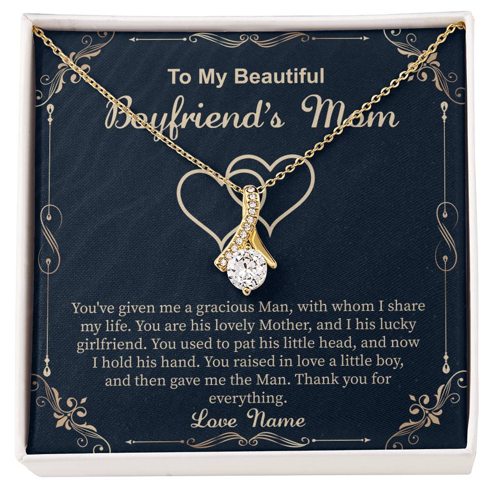 Boyfriend's Mom Necklace - Birthday, Christmas, and Mother's Day Gift for Boyfriend’s Mother or Mother-In-Law