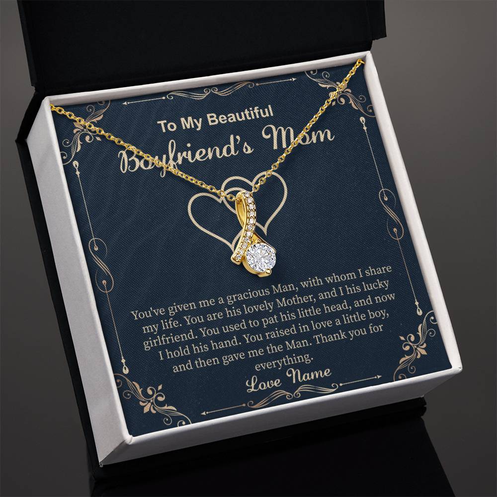 Boyfriend's Mom Necklace - Birthday, Christmas, and Mother's Day Gift for Boyfriend’s Mother or Mother-In-Law