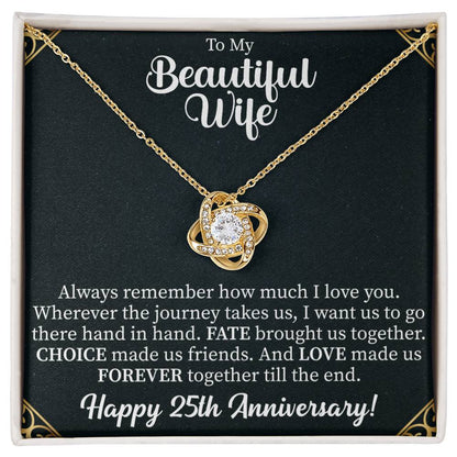 To my beautiful wife Love Knot Necklace - gifts for wife