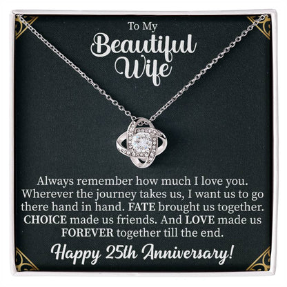 To my beautiful wife Love Knot Necklace - gifts for wife