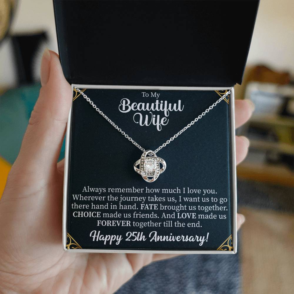 To my beautiful wife Love Knot Necklace - gifts for wife