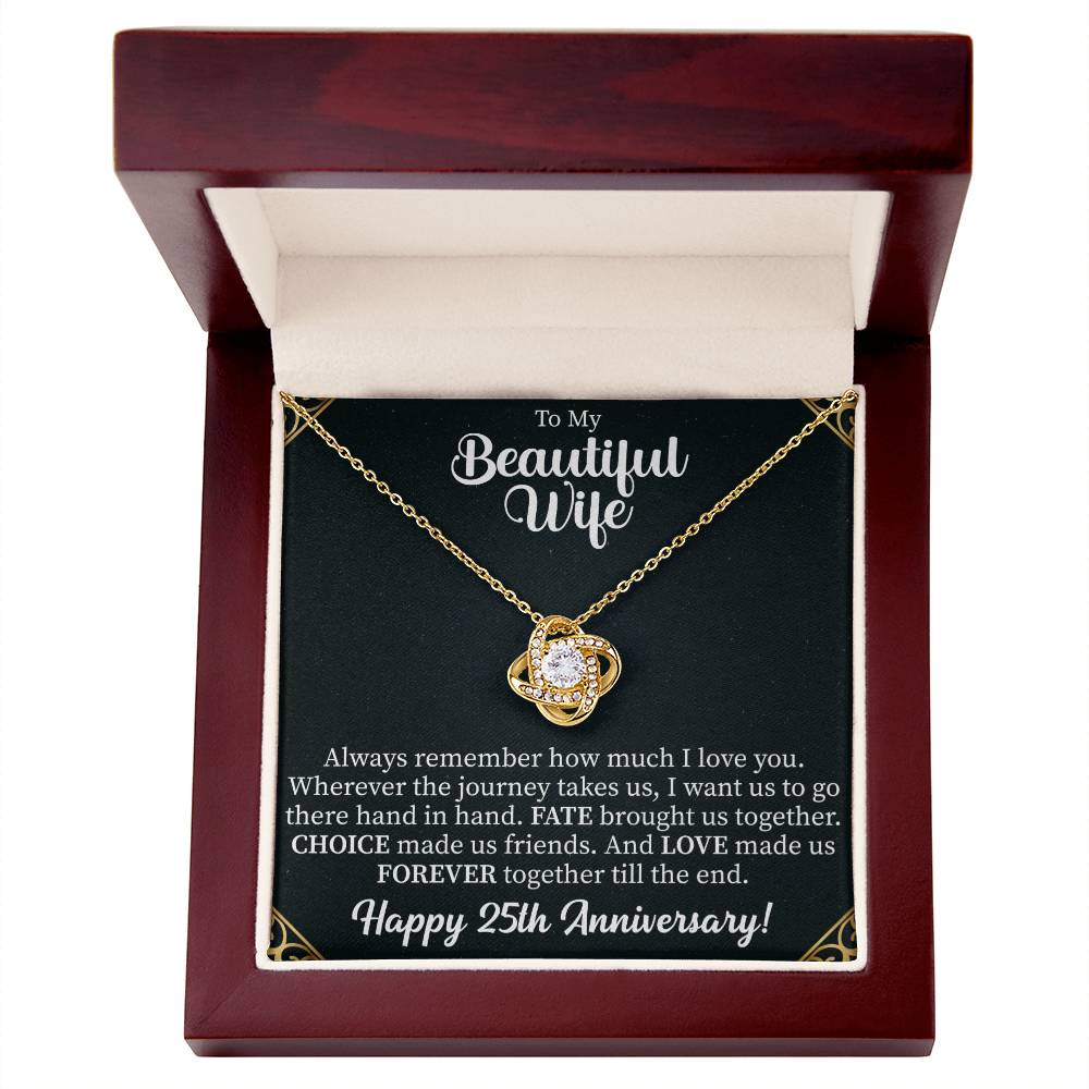 To my beautiful wife Love Knot Necklace - gifts for wife