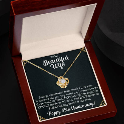 To my beautiful wife Love Knot Necklace - gifts for wife