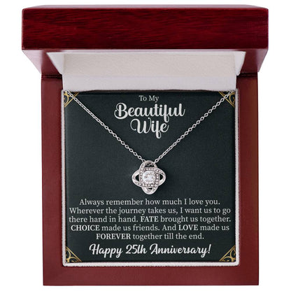 To my beautiful wife Love Knot Necklace - gifts for wife