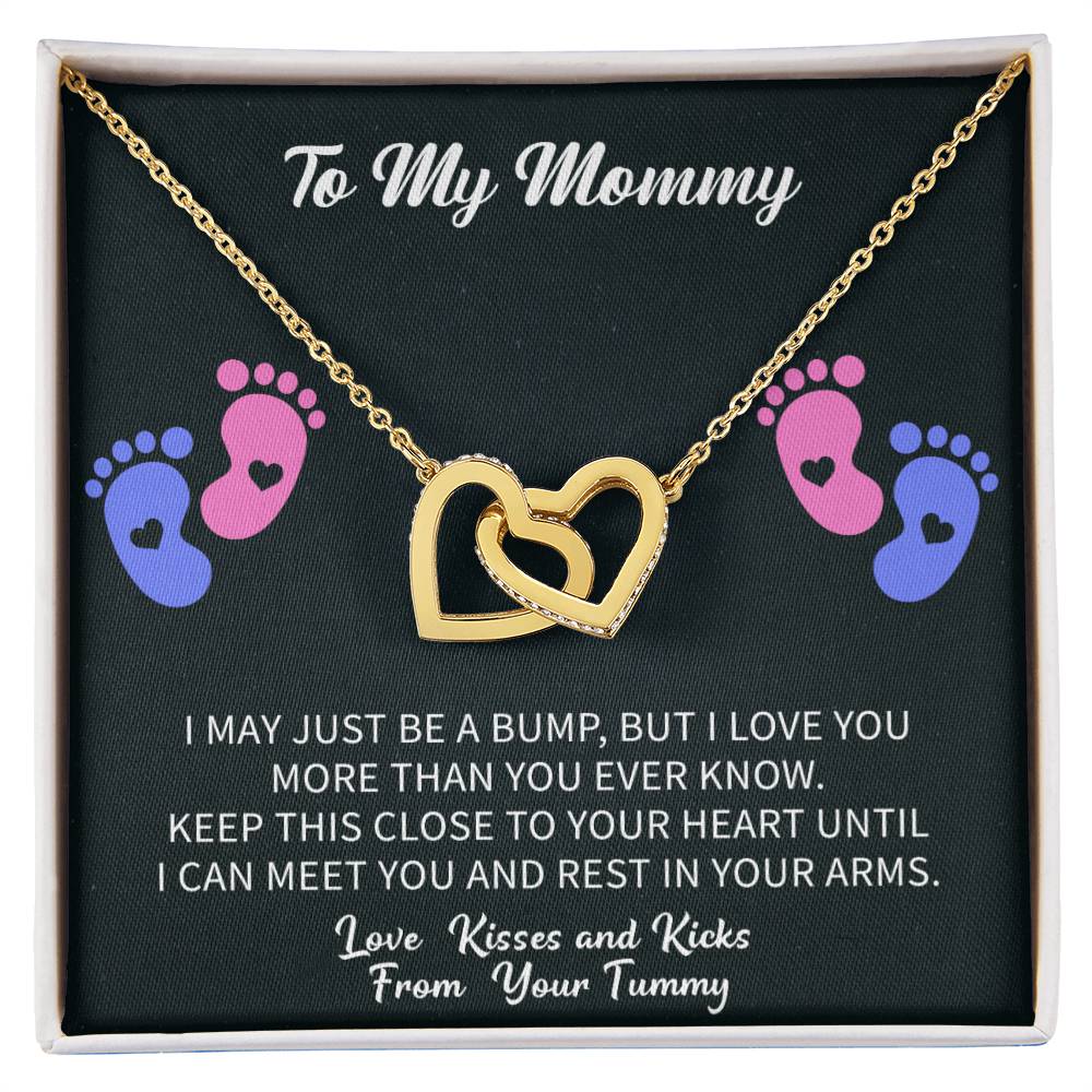 To My Mommy  Necklace with Message Card and Gift Box. Baby Shower Present. Gift for Pregnant Mom