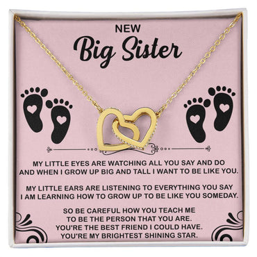 New Big Sister Interlocking Hearts Necklace - Big Sister gifts