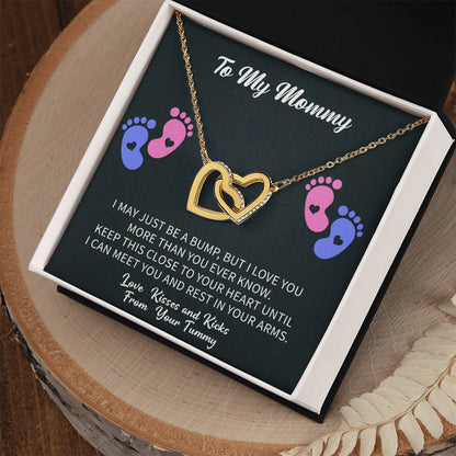 To My Mommy  Necklace with Message Card and Gift Box. Baby Shower Present. Gift for Pregnant Mom