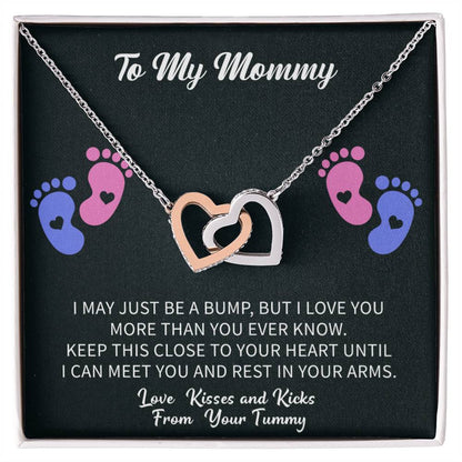 To My Mommy  Necklace with Message Card and Gift Box. Baby Shower Present. Gift for Pregnant Mom