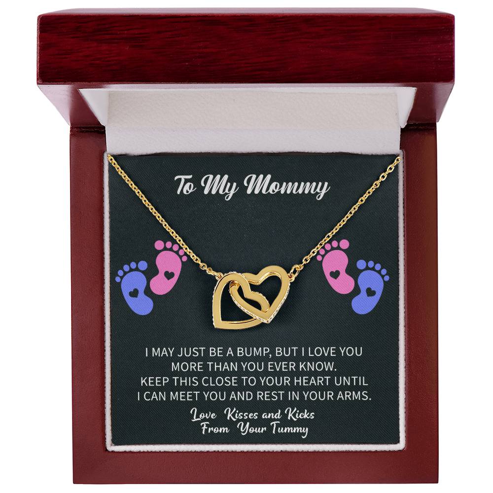 To My Mommy  Necklace with Message Card and Gift Box. Baby Shower Present. Gift for Pregnant Mom