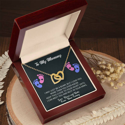 To My Mommy  Necklace with Message Card and Gift Box. Baby Shower Present. Gift for Pregnant Mom