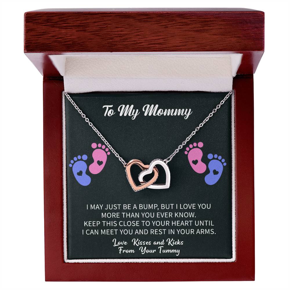 To My Mommy  Necklace with Message Card and Gift Box. Baby Shower Present. Gift for Pregnant Mom