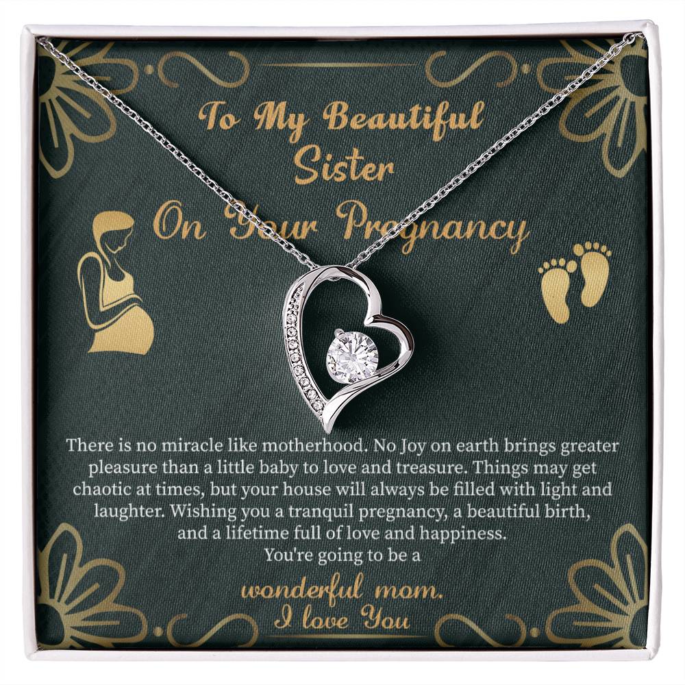 Pregnant Sister Gift For First Time Mom Gift, Pregnancy Necklace For Big Sister Reveal, Mom To Be Gift For Sister