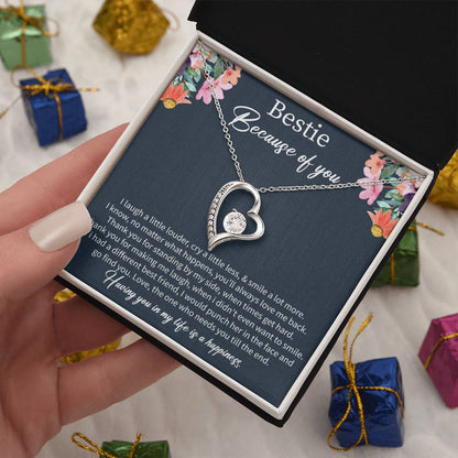 Best Friend Birthday Necklace with Message Card – Long Distance Friendship Gift for Women