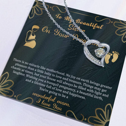 Pregnant Sister Gift For First Time Mom Gift, Pregnancy Necklace For Big Sister Reveal, Mom To Be Gift For Sister