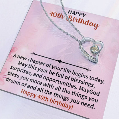 Happy 40th Birthday Forever Love Necklace