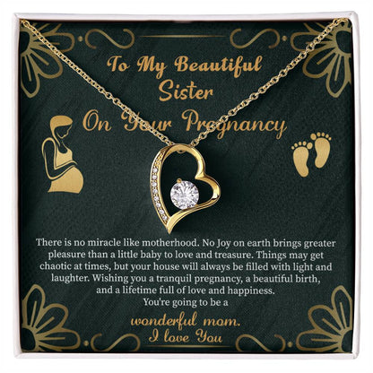 Pregnant Sister Gift For First Time Mom Gift, Pregnancy Necklace For Big Sister Reveal, Mom To Be Gift For Sister