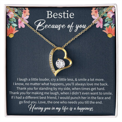 Best Friend Birthday Necklace with Message Card – Long Distance Friendship Gift for Women