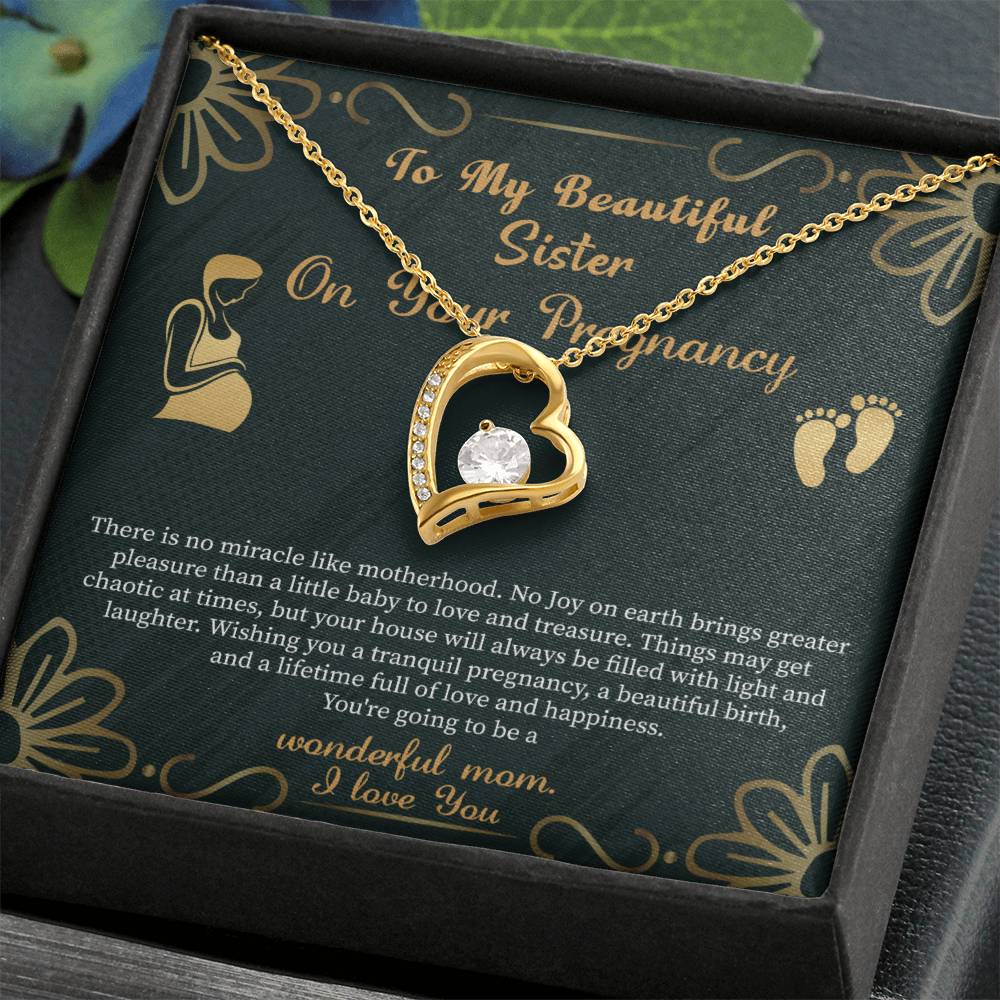 Pregnant Sister Gift For First Time Mom Gift, Pregnancy Necklace For Big Sister Reveal, Mom To Be Gift For Sister