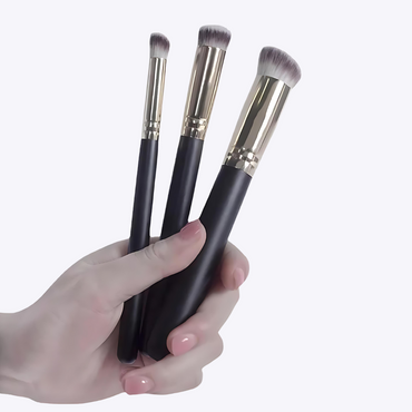 3 Piece Soft Hair Makeup Brush Set – Foundation, Concealer, and Mask Brushes