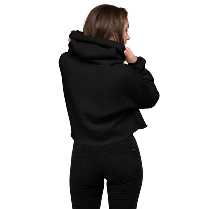 Black Cropped Hoodie for Women Soft Long Sleeve Pullover