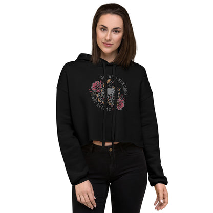 Black Cropped Hoodie for Women Soft Long Sleeve Pullover