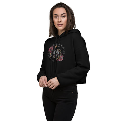 Black Cropped Hoodie for Women Soft Long Sleeve Pullover