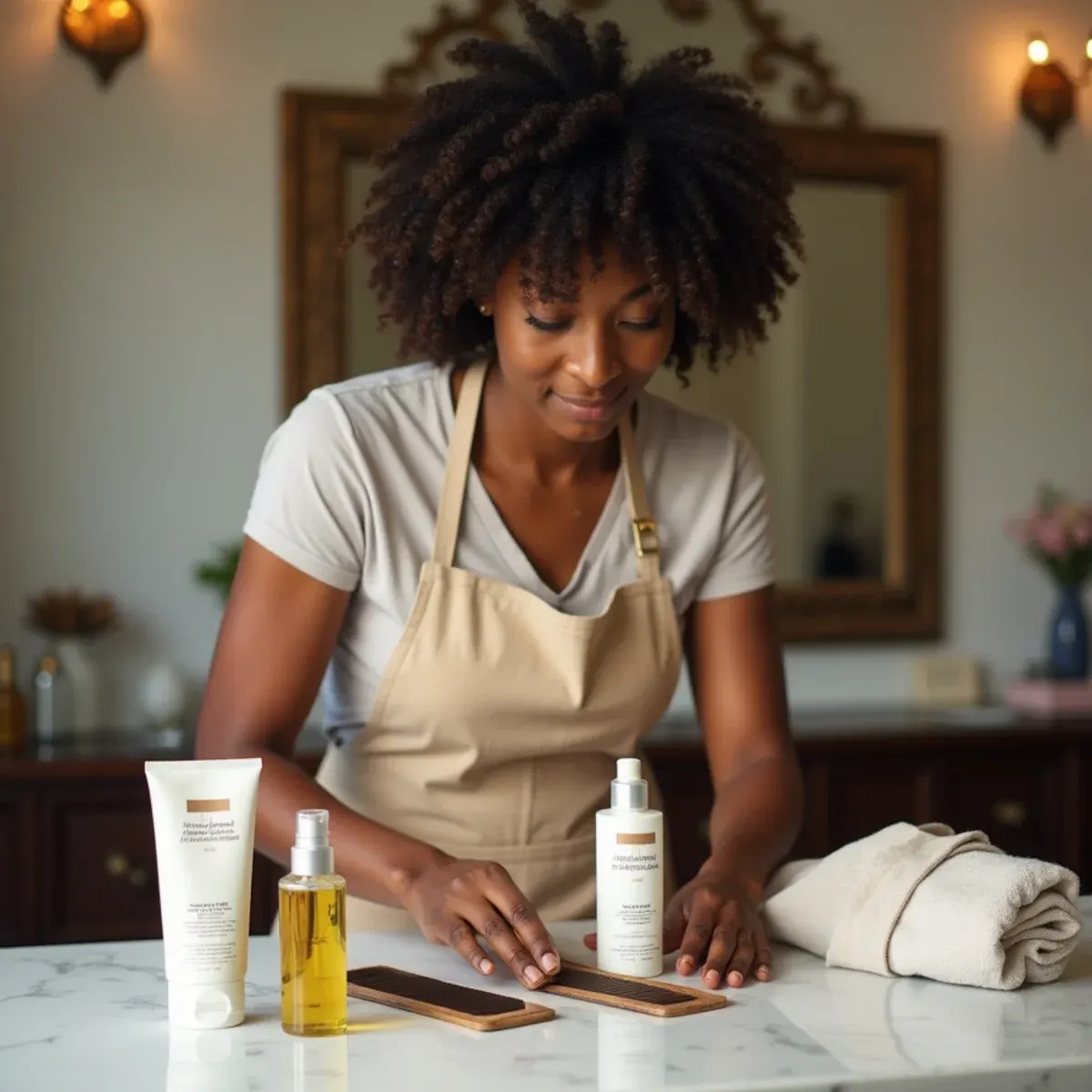 Haircare Products Supply being prepared for a customer order at a beauty product supplier in Warren, MI