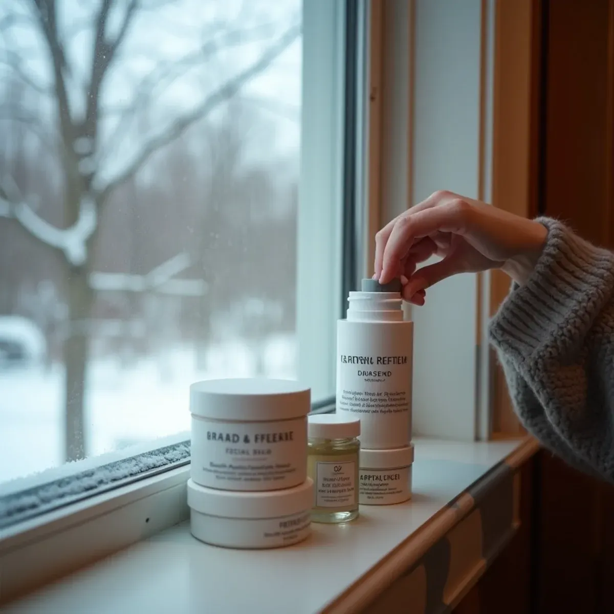 Winter skincare products including barrier creams and balms suited to a Michigan winter